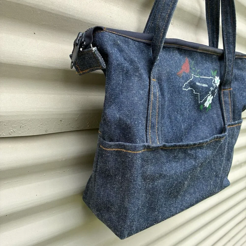 TANNER GOODS Vintage Selvedge Denim Gardening Boat Tote Bag Talon Zipper